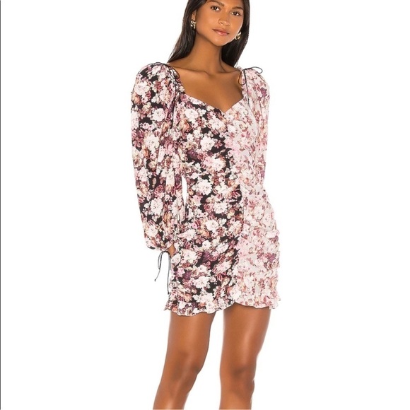 For Love and Lemons Houston Floral Ruched Mini Dress - Picture 5 of 16